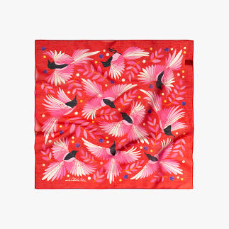 LE-CHALE-BLEU-silk-and-cotton-scarf-the-treasure-hunters-red-1