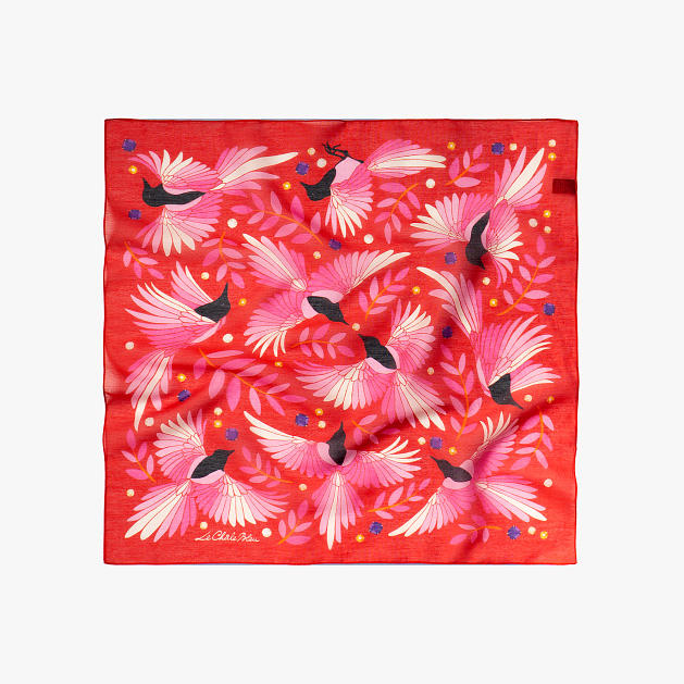 LE-CHALE-BLEU-silk-and-cotton-scarf-the-treasure-hunters-red-1