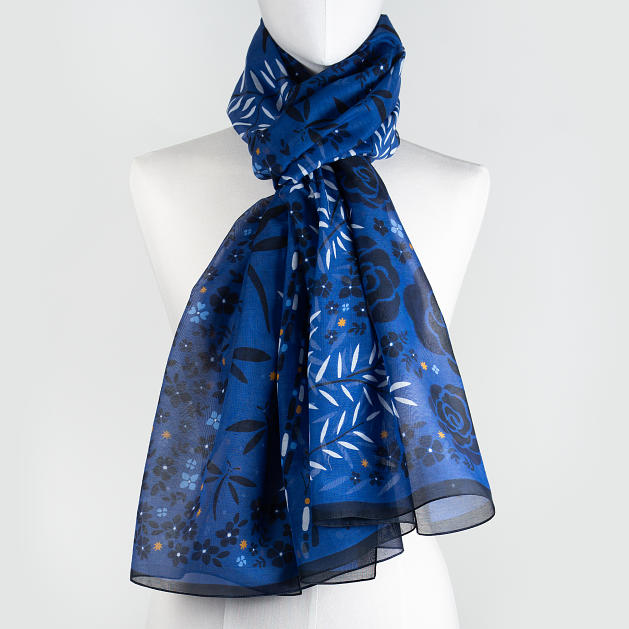 LE-CHALE-BLEU-silk-and-cotton-stole-roses-and-gragonflies-cobalt-4