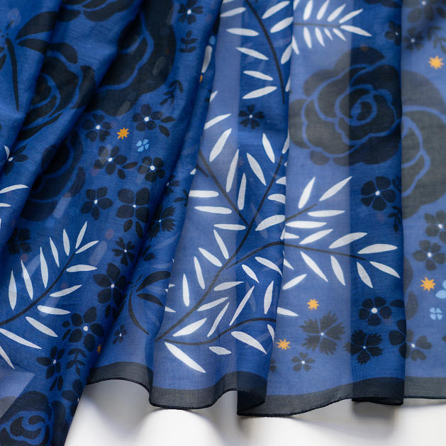 LE-CHALE-BLEU-silk-and-cotton-stole-roses-and-gragonflies-cobalt-6