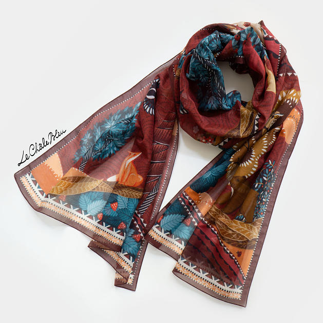 LE-CHALE-BLEU-silk-and-cotton-stole-the-boreal-forest-sienna-1