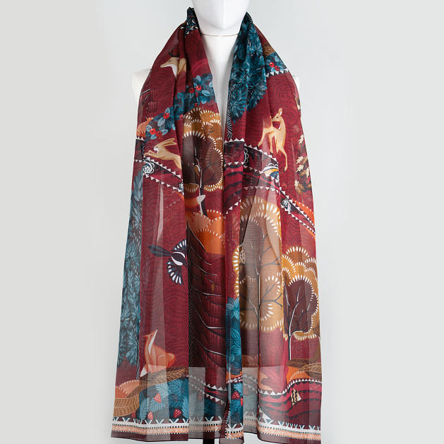 LE-CHALE-BLEU-silk-and-cotton-stole-the-boreal-forest-sienna-2