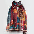 LE-CHALE-BLEU-silk-and-cotton-stole-the-boreal-forest-sienna-3