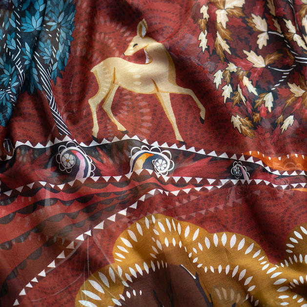 LE-CHALE-BLEU-silk-and-cotton-stole-the-boreal-forest-sienna-6