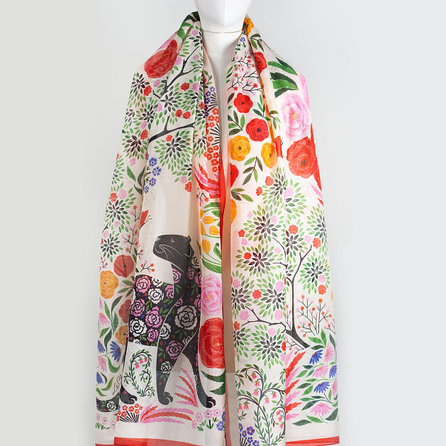 LE-CHALE-BLEU-silk-and-cotton-stole-the-panther-and-the-artist-joy-2