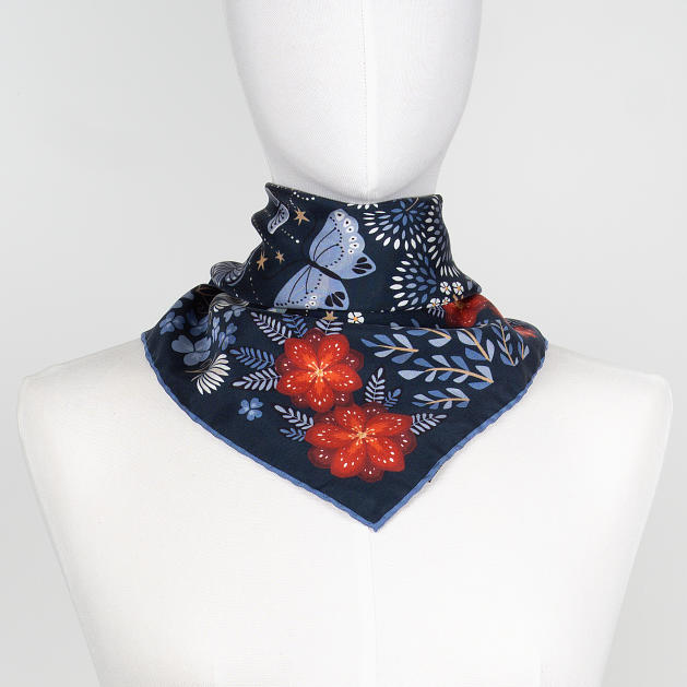 LE-CHALE-BLEU-silk-twill-bandana-the-moon-butterfly-denim-2